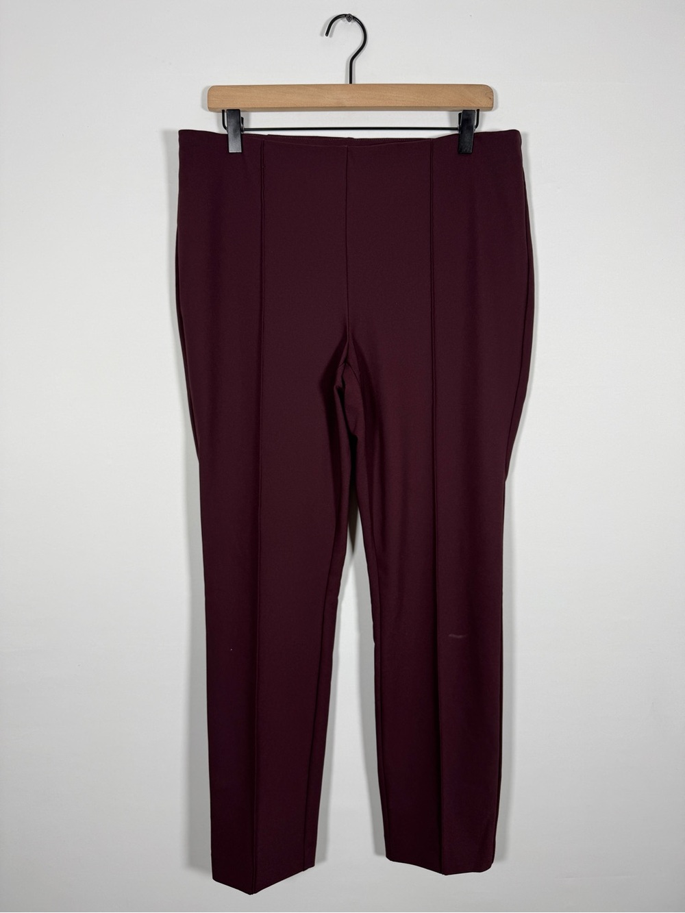 WP124 {Rachel Zoe} Dark Purple High Rise Pleated Straight Leg Ankle Dress Pants